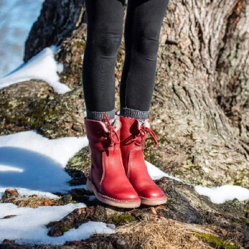 Vintage Buttery-Soft Waterproof Wool Lining Boots