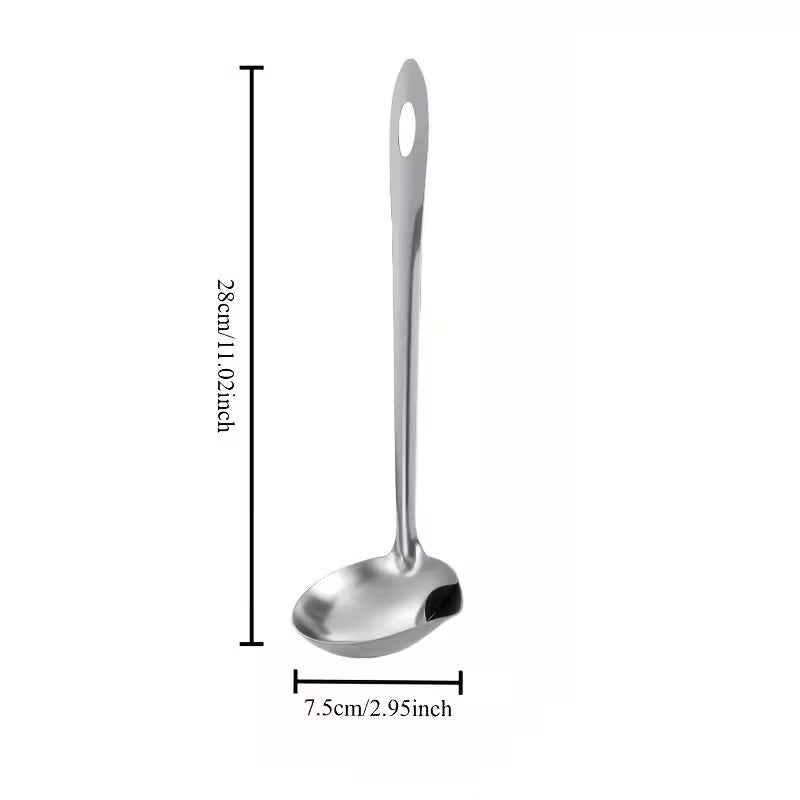 Heavy-Duty 201 Grade Stainless Steel 2-Compartment Oil/Water Separation Spoon