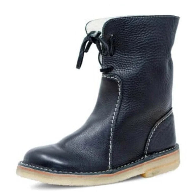 Vintage Buttery-Soft Waterproof Wool Lining Boots